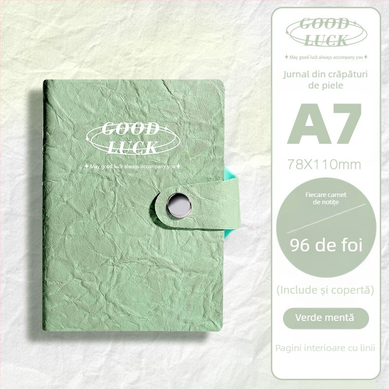 Caiet cu copertă din piele ecologică, legare cu adeziv, 100–200 pagini din hârtie din pulpă de lemn brut, stil simplu INS