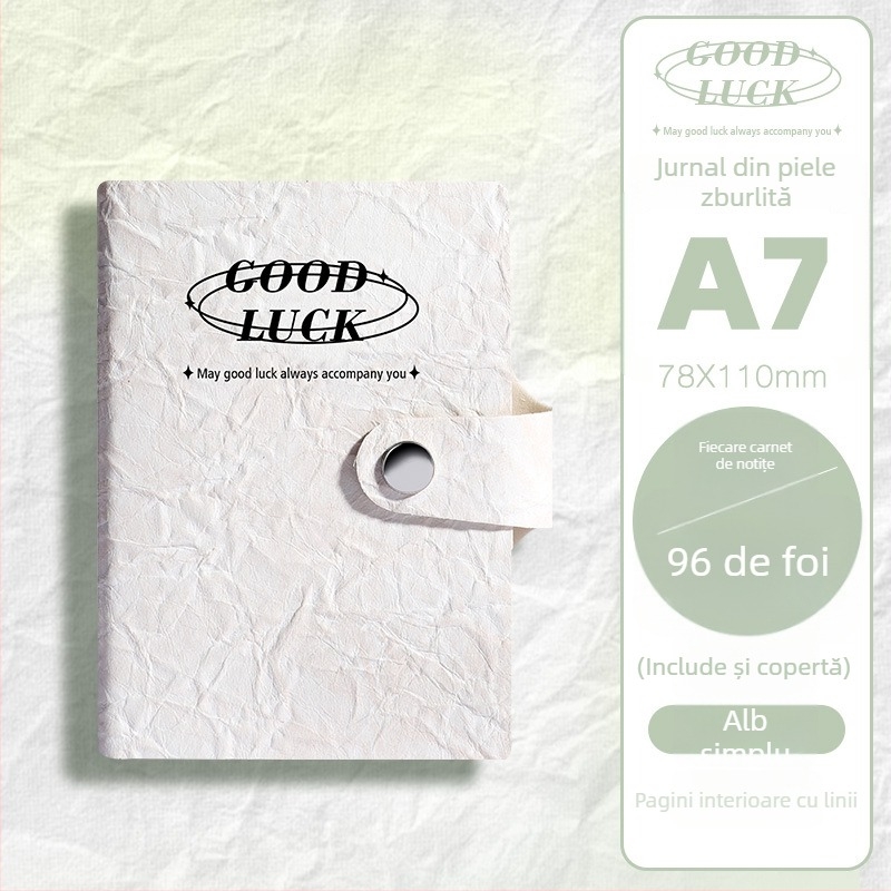 Caiet cu copertă din piele ecologică, legare cu adeziv, 100–200 pagini din hârtie din pulpă de lemn brut, stil simplu INS