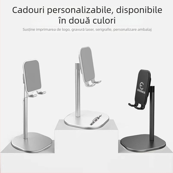 K2 suport desktop pentru telefon din aliaj de aluminiu, cu unghi reglabil și ridicare telescopică