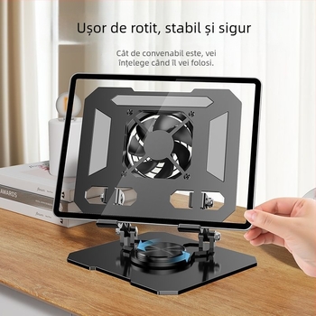 Suport de birou pentru telefon și tabletă, cu disipare a căldurii, rotire 360°, pliabil