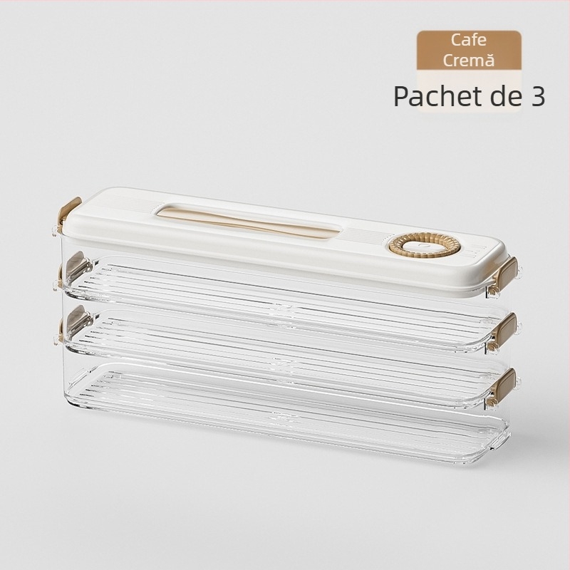 Cutie de depozitare pentru frigider, pentru gyoza și wonton, din plastic alimentar, menține prospețimea, design simplu