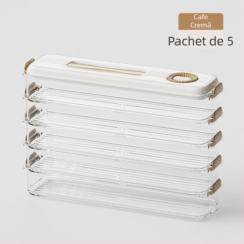 Cutie de depozitare pentru frigider, pentru gyoza și wonton, din plastic alimentar, menține prospețimea, design simplu