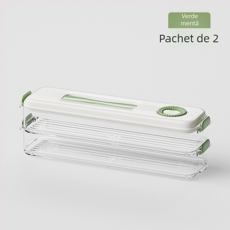 Cutie de depozitare pentru frigider, pentru gyoza și wonton, din plastic alimentar, menține prospețimea, design simplu