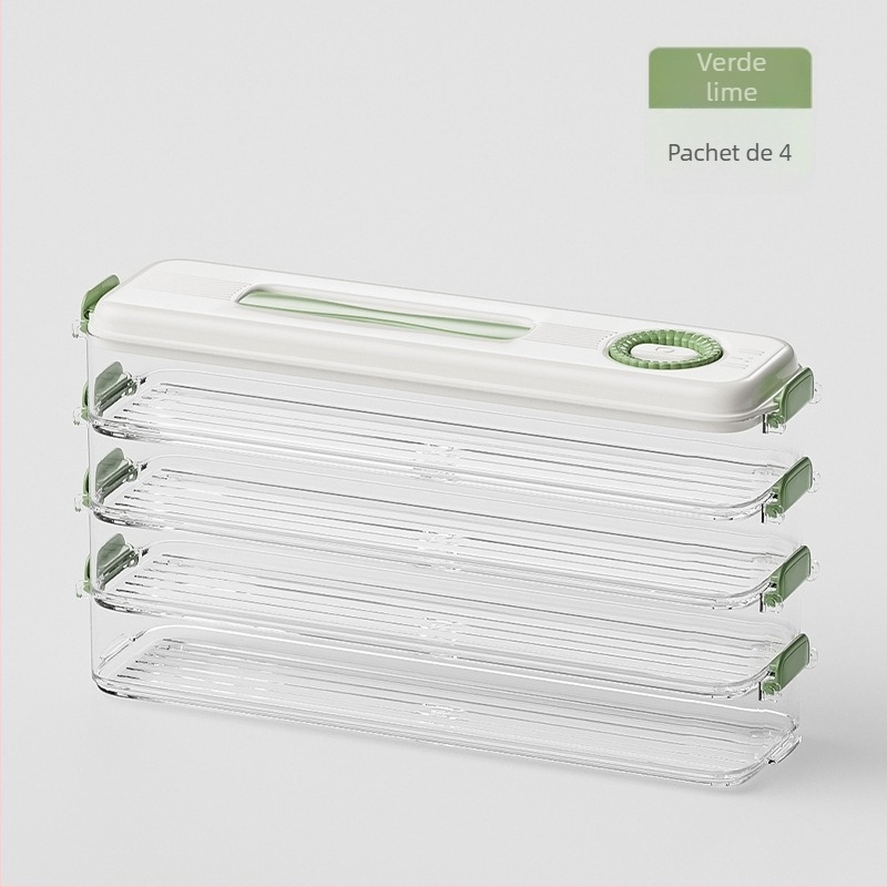 Cutie de depozitare pentru frigider, pentru gyoza și wonton, din plastic alimentar, menține prospețimea, design simplu