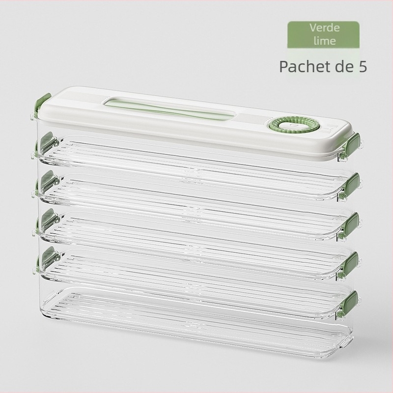 Cutie de depozitare pentru frigider, pentru gyoza și wonton, din plastic alimentar, menține prospețimea, design simplu