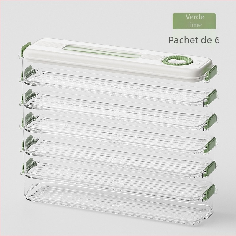 Cutie de depozitare pentru frigider, pentru gyoza și wonton, din plastic alimentar, menține prospețimea, design simplu