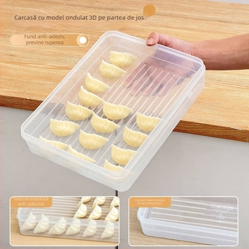 Cutie pentru colțunași, plastic, alimentară, sigilată, păstrează prospețimea, anti-aderent, compatibil cu congelatorul, Worthbuy