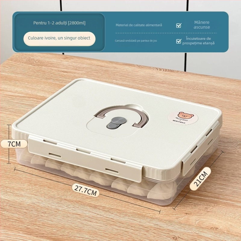 Cutie pentru colțunași, plastic, alimentară, sigilată, păstrează prospețimea, anti-aderent, compatibil cu congelatorul, Worthbuy