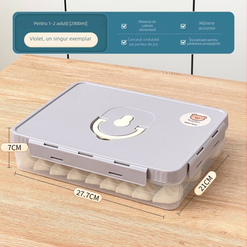 Cutie pentru colțunași, plastic, alimentară, sigilată, păstrează prospețimea, anti-aderent, compatibil cu congelatorul, Worthbuy