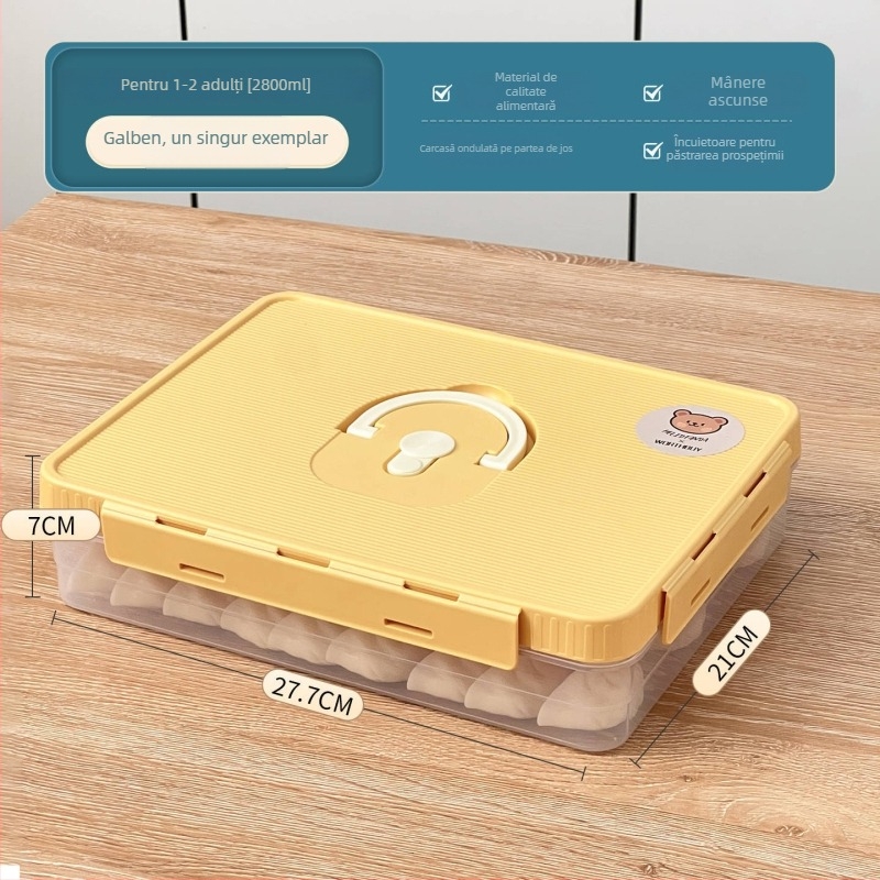 Cutie pentru colțunași, plastic, alimentară, sigilată, păstrează prospețimea, anti-aderent, compatibil cu congelatorul, Worthbuy