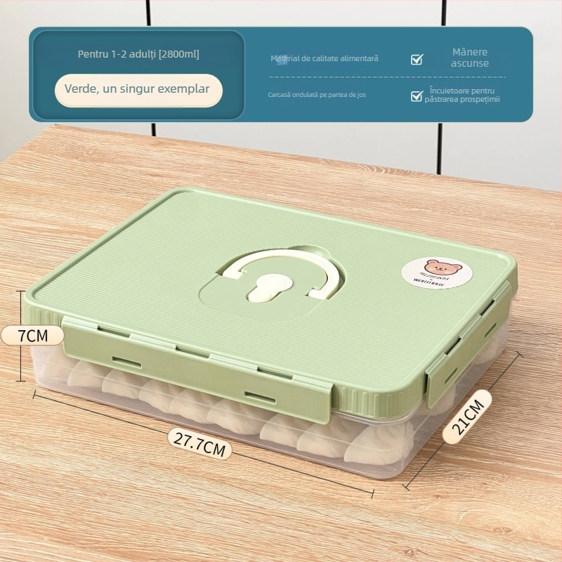 Cutie pentru colțunași, plastic, alimentară, sigilată, păstrează prospețimea, anti-aderent, compatibil cu congelatorul, Worthbuy