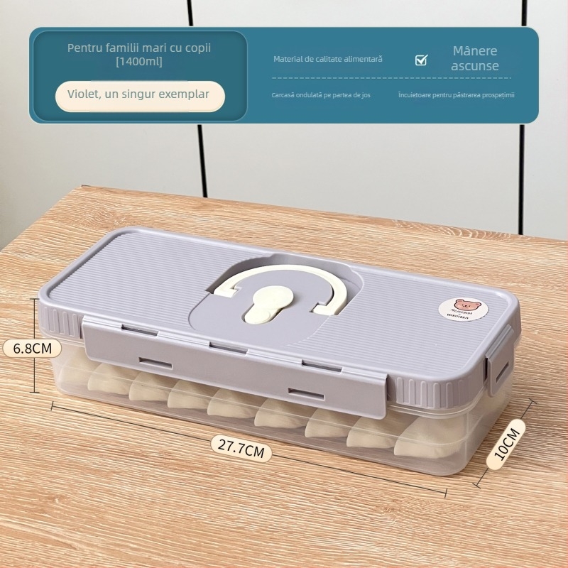 Cutie pentru colțunași, plastic, alimentară, sigilată, păstrează prospețimea, anti-aderent, compatibil cu congelatorul, Worthbuy