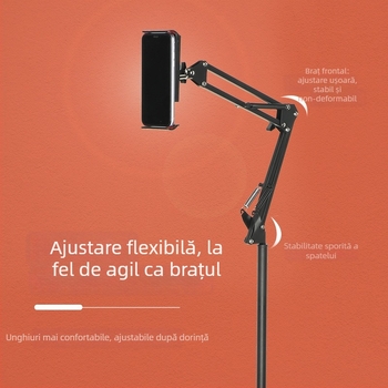 Stativ metal pentru streaming pe podea, portabil, anti vibrații, pentru casă și lângă pat