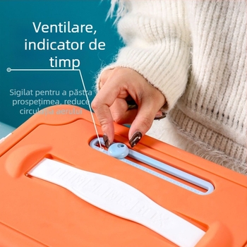 Cutie din plastic pentru depozitare găluște la congelator, cu tavă cu mai multe niveluri, Godsend, stil desen animat