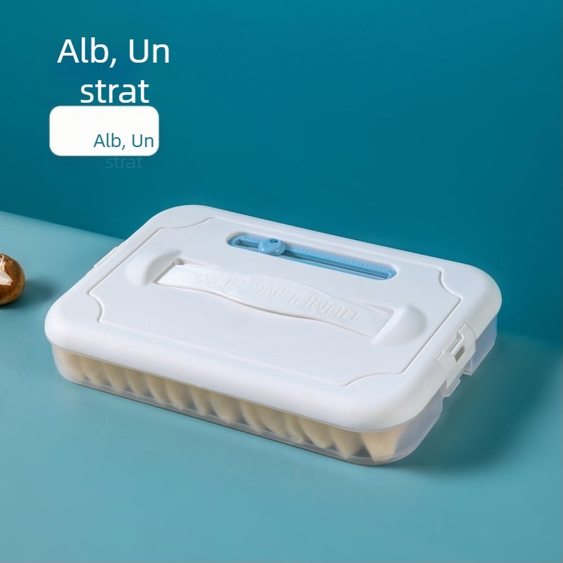 Cutie din plastic pentru depozitare găluște la congelator, cu tavă cu mai multe niveluri, Godsend, stil desen animat