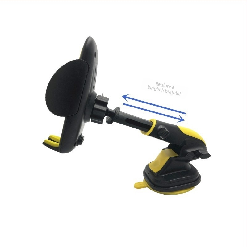 Suport auto pentru telefon cu bază de ventuză extinsă, model XST-8091; compatibil cu telefoane de 55–95 mm lățime; se montează pe bord sau parbriz