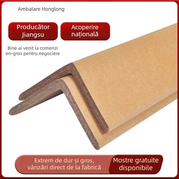 Protector de colț din hârtie în formă de L, hârtie kraft + tub tifon, presat, super tare, marca HL