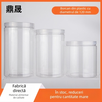 BORCAN din plastic PET, gură largă, seria capacului filet, capacitate 1500/2000/2300 ml, cu capac PP, ambalaj tip pungă