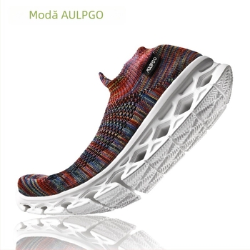 Pantofi sport tip șosetă din plasă, cu talpă EVA și talpă EVA — design joasă, slip-on pentru drumeții