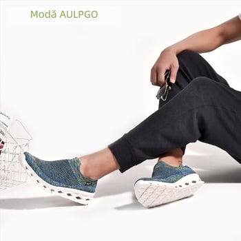 Pantofi sport tip șosetă din plasă, cu talpă EVA și talpă EVA — design joasă, slip-on pentru drumeții