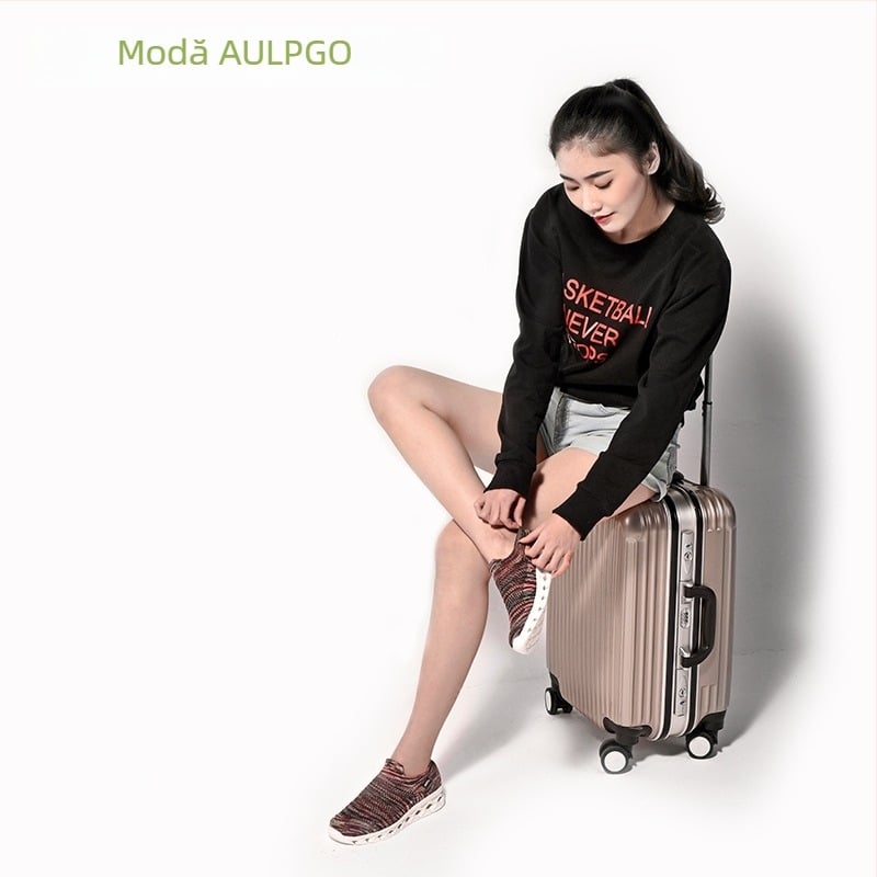 Pantofi sport tip șosetă din plasă, cu talpă EVA și talpă EVA — design joasă, slip-on pentru drumeții