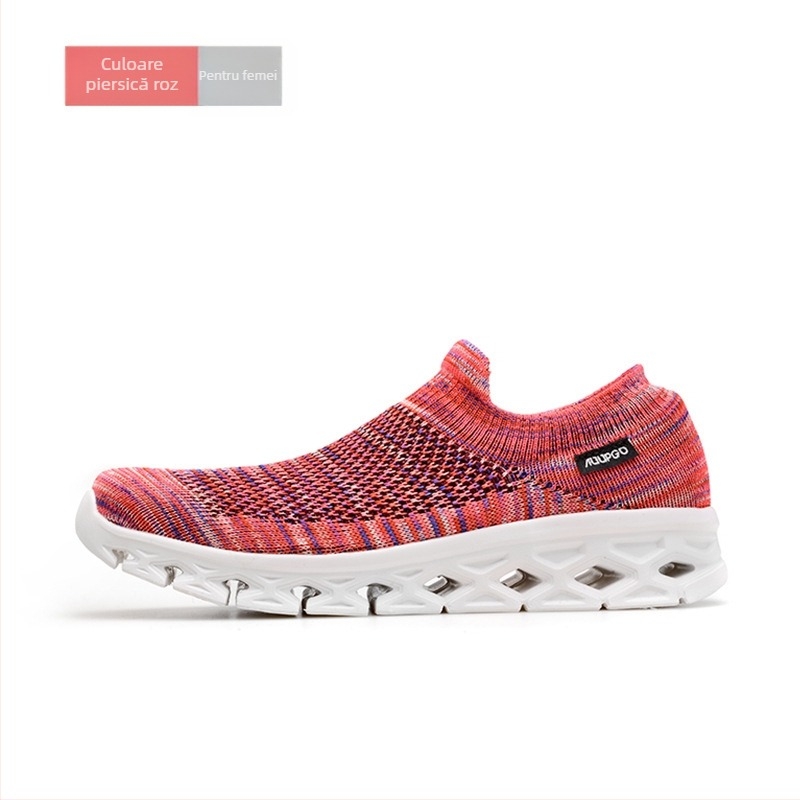 Pantofi sport tip șosetă din plasă, cu talpă EVA și talpă EVA — design joasă, slip-on pentru drumeții