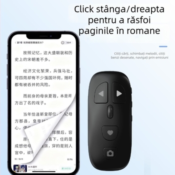 Pulley Bluetooth telecomandă pentru telefonul mobil cu fotografiere printr-un singur clic, like și derulare pagini – Type-C, baterie 300mAh, rază 10 m