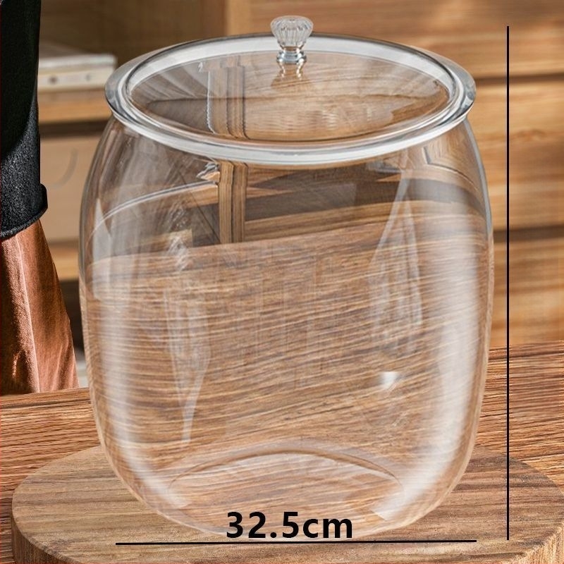 Container de depozitare din plastic, etanș pentru ceai și coji de mandarină uscate, transparent PET, cu capac, capacități de 6 L, 11 L și 18 L