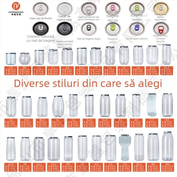 sticlă PET pentru băuturi cu capac de deschidere mare, model 202#, logo tipărit, capacități 500 ml / 330 ml / 360 ml