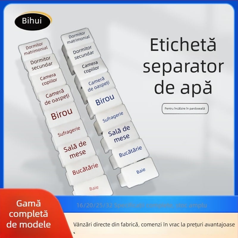 Semn de încălzire în pardoseală – direcția conductei de distribuție, marcaj conducte geotermale, clip de orientare a camerei