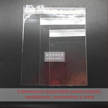 Pungă transparentă din plastic pentru depozitarea bijuteriilor, cu închidere auto sigilantă (90% materie primă; producție: blow molding, printing, bag making; material: plastic)