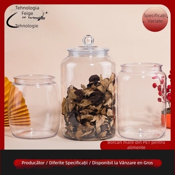 Borcan de depozitare PET cu capac din inel de silicon, turnare prin blow molding, capacitate 4000–8000 ml