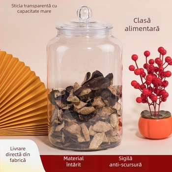 Borcan de depozitare PET cu capac din inel de silicon, turnare prin blow molding, capacitate 4000–8000 ml