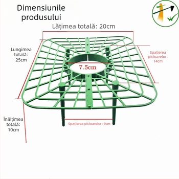 Suport pentru ghivece din plastic cu tavă pătrată – ramă pentru plante, susținere și protecție anti-cădere
