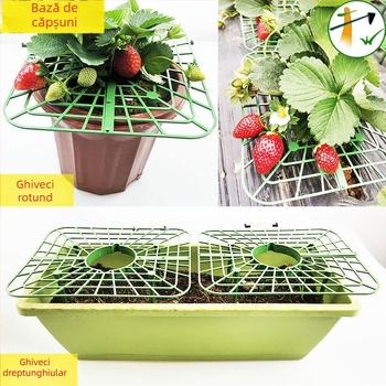 Suport pentru ghivece din plastic cu tavă pătrată – ramă pentru plante, susținere și protecție anti-cădere