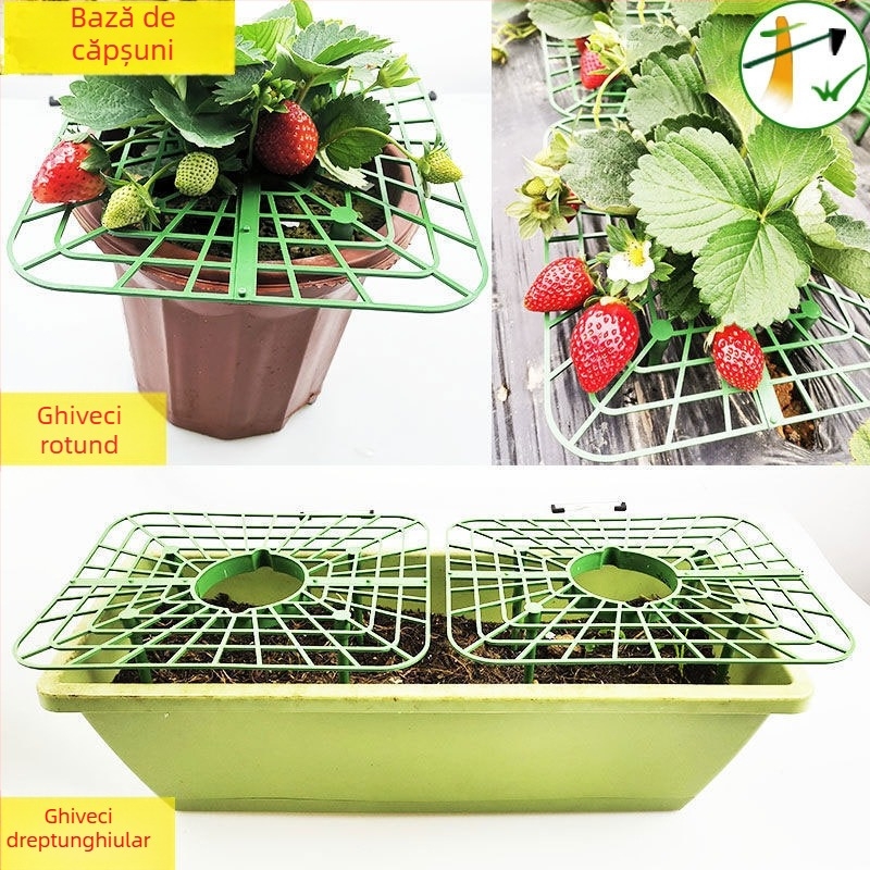 Suport pentru ghivece din plastic cu tavă pătrată – ramă pentru plante, susținere și protecție anti-cădere