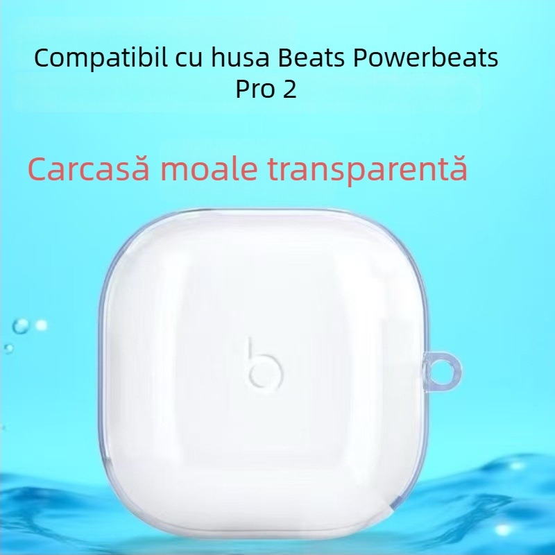 Carcasă TPU transparentă pentru Powerbeats Pro 2 – husă moale, protecție la căderi și praf