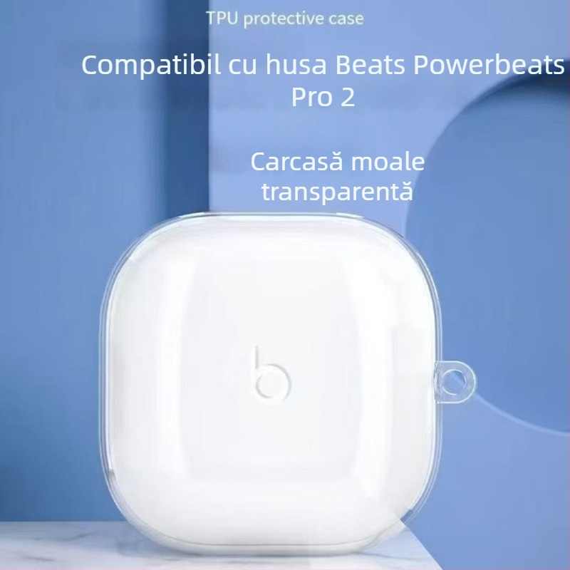 Carcasă TPU transparentă pentru Powerbeats Pro 2 – husă moale, protecție la căderi și praf