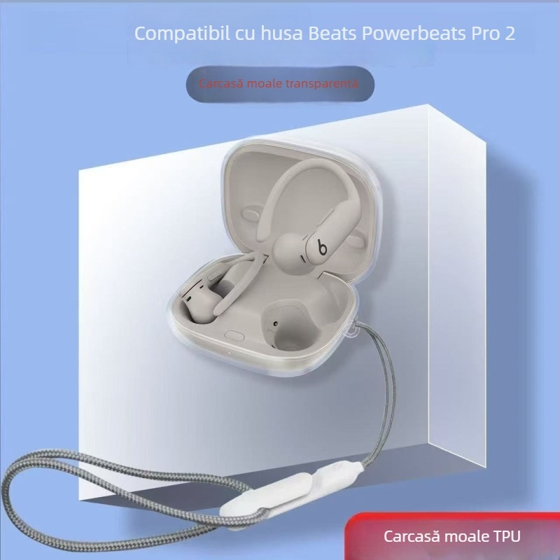 Carcasă TPU transparentă pentru Powerbeats Pro 2 – husă moale, protecție la căderi și praf