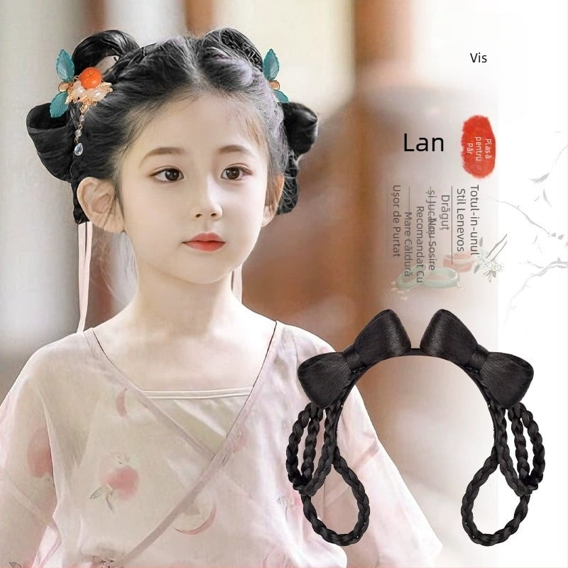 Perucă pentru copii, stil antic, coc scurt - sârmă rezistentă la temperaturi înalte