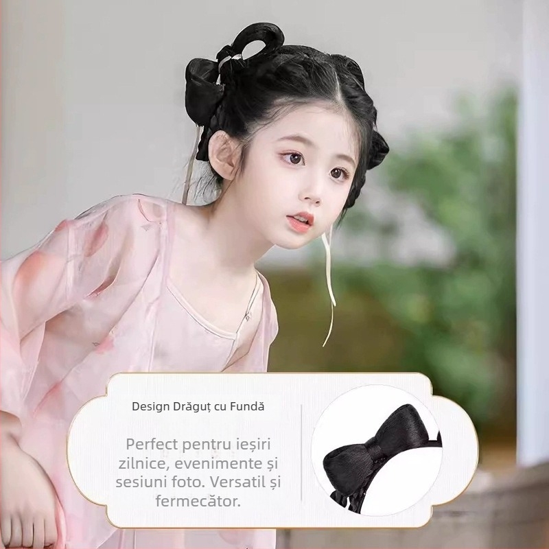 Perucă pentru copii, stil antic, coc scurt - sârmă rezistentă la temperaturi înalte