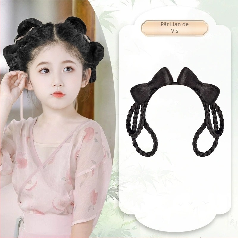 Perucă pentru copii, stil antic, coc scurt - sârmă rezistentă la temperaturi înalte