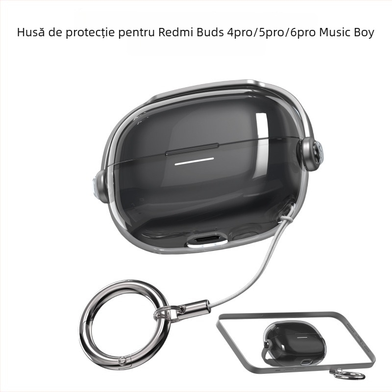 Carcasă de protecție pentru Redmi Buds6 Pro și Redmi Buds5 Pro – Carcasă transparentă cu încuietoare, turnare prin injecție PC/TPU