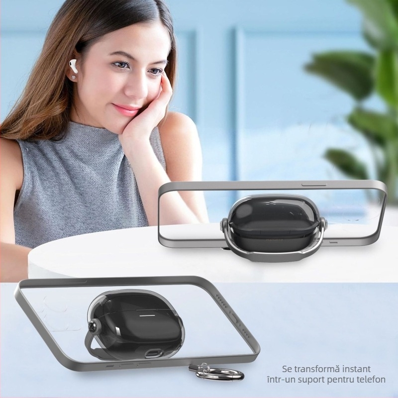 Carcasă de protecție pentru Redmi Buds6 Pro și Redmi Buds5 Pro – Carcasă transparentă cu încuietoare, turnare prin injecție PC/TPU