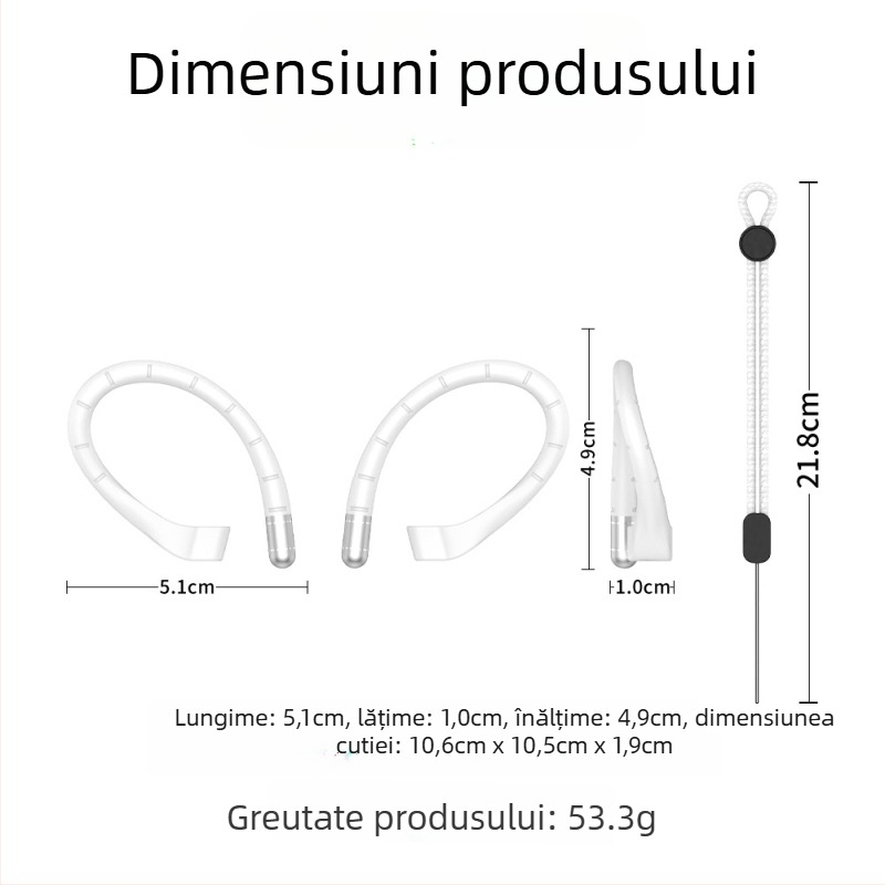 Cârlige de urechi din silicon anti-pierdere pentru Samsung Galaxy Buds 3 Pro/3/3 FE | Material: silicon; Stil: portabil, universal; Confecționare: turnare prin injecție; Personalizare: Suportată.
