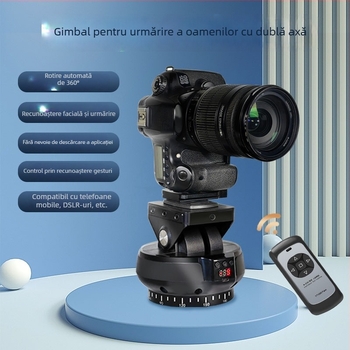 Gimbal pentru smartphone cu rotire orizontală de 360°, înclinare verticală 70°, urmărire facială inteligentă, gimbal panoramic electric cu două axe, compatibil cu DJI Pocket 2