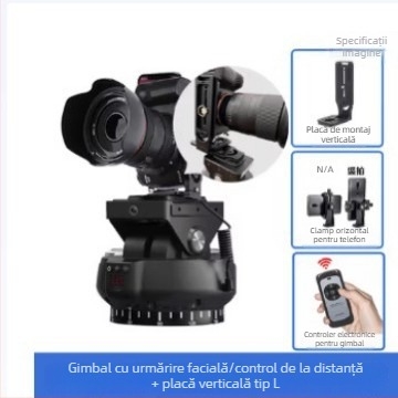 Gimbal pentru smartphone cu rotire orizontală de 360°, înclinare verticală 70°, urmărire facială inteligentă, gimbal panoramic electric cu două axe, compatibil cu DJI Pocket 2