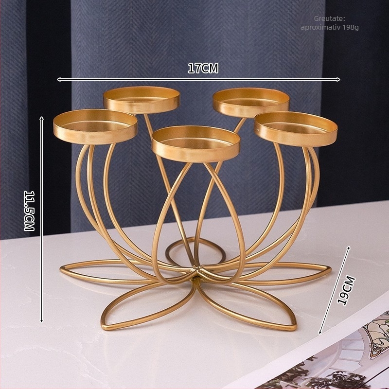 Suport de lumânare din fier - Călătorie romantică pentru cină, decor de masă, dormitor modern creativ, stil lux ușor, lansare 2021, origine Guizhou