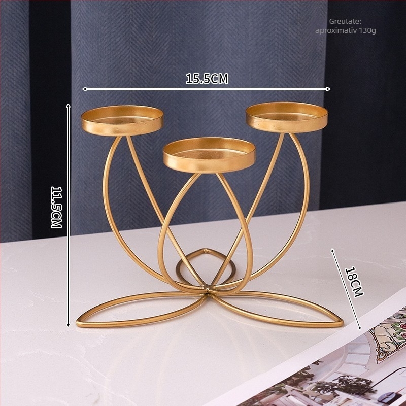 Suport de lumânare din fier - Călătorie romantică pentru cină, decor de masă, dormitor modern creativ, stil lux ușor, lansare 2021, origine Guizhou