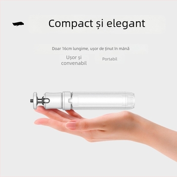 Mini stabilizator pentru telefon pentru birou, gimbal cu rotație de 360°, portabil, construcție metalică; Bluetooth; telecomandă inclusă